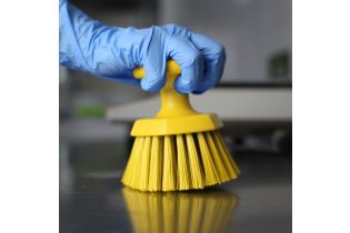 Щетка HACCPER ручная круглая, средней жесткости, желтая