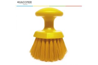 Щетка HACCPER ручная круглая, средней жесткости, желтая