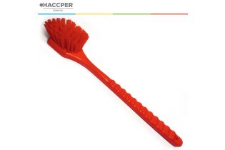 Щетка HACCPER с длинной ручкой, для мытья и оттирки, полипропилен, жесткая, 500 мм, красная