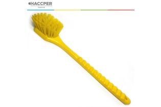 Щетка HACCPER с длинной ручкой, для мытья и оттирки, жесткая, 500 мм, желтого цвета