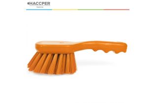Щетка HACCPER с короткой ручкой для мытья и оттирки, жесткая, оранжевая