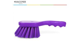 Щетка HACCPER с короткой ручкой для мытья и оттирки, жесткая, фиолетовая
