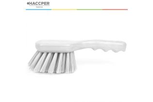 Щетка HACCPER с короткой ручкой для мытья и оттирки, жесткая, белая