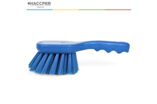 Щетка HACCPER с короткой ручкой для мытья и оттирки, жесткая, синяя